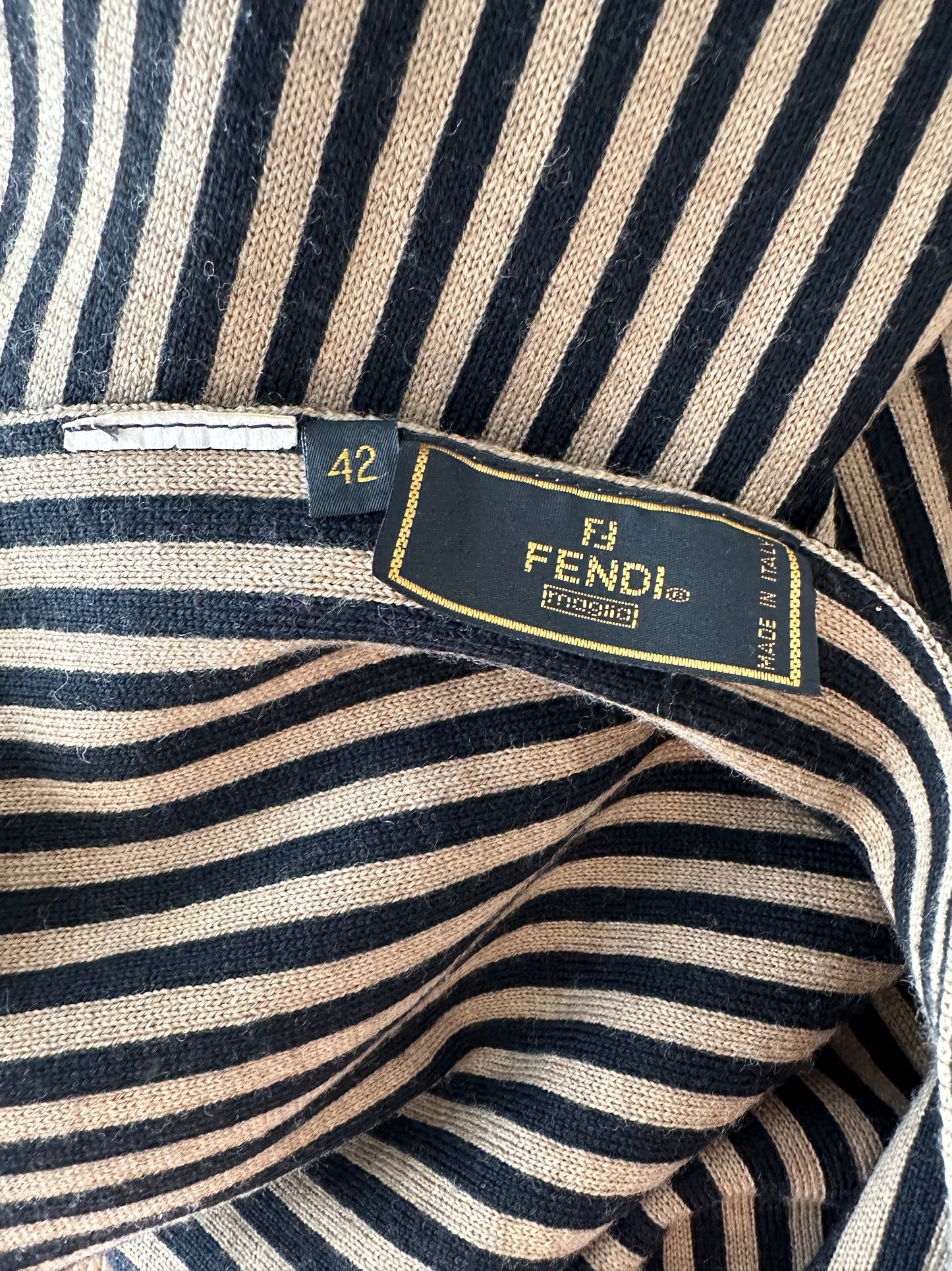 Fendi beige wool knitted scarf