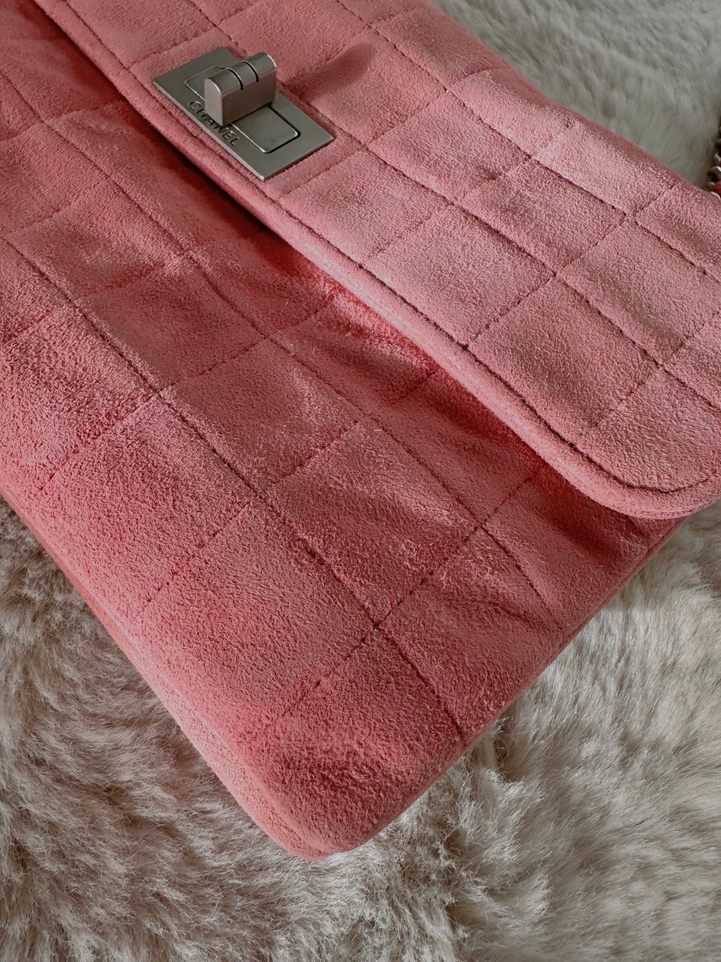 Chanel 2.55 Flap Bag Vintage Chocolate Bar Medium Suede