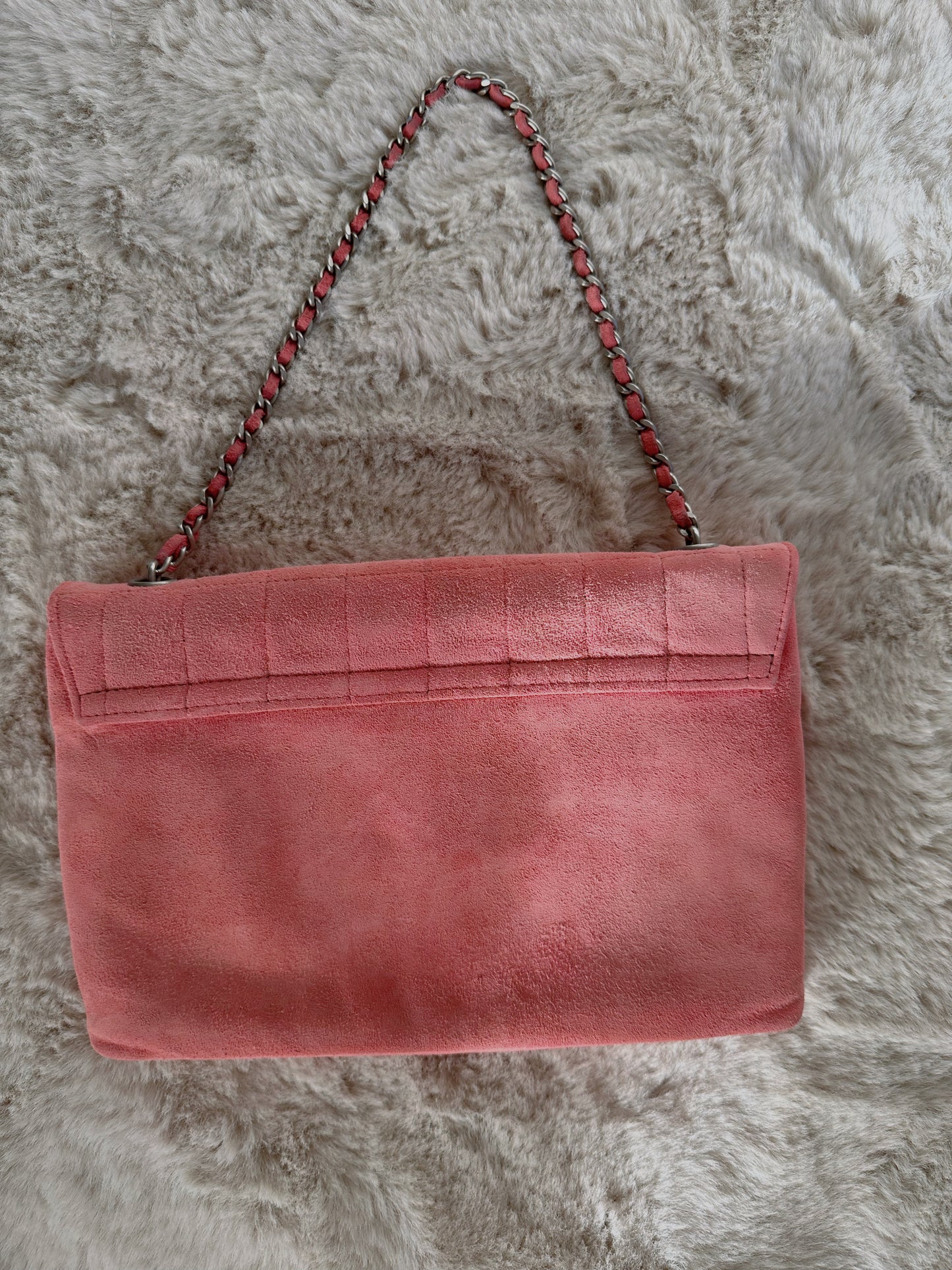 Chanel 2.55 Flap Bag Vintage Chocolate Bar Medium Suede