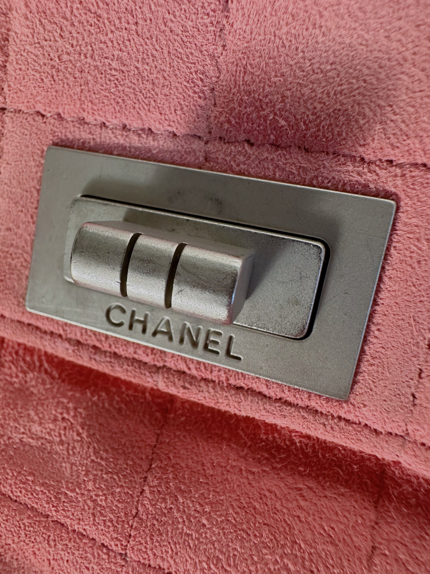 Chanel 2.55 Flap Bag Vintage Chocolate Bar Medium Suede