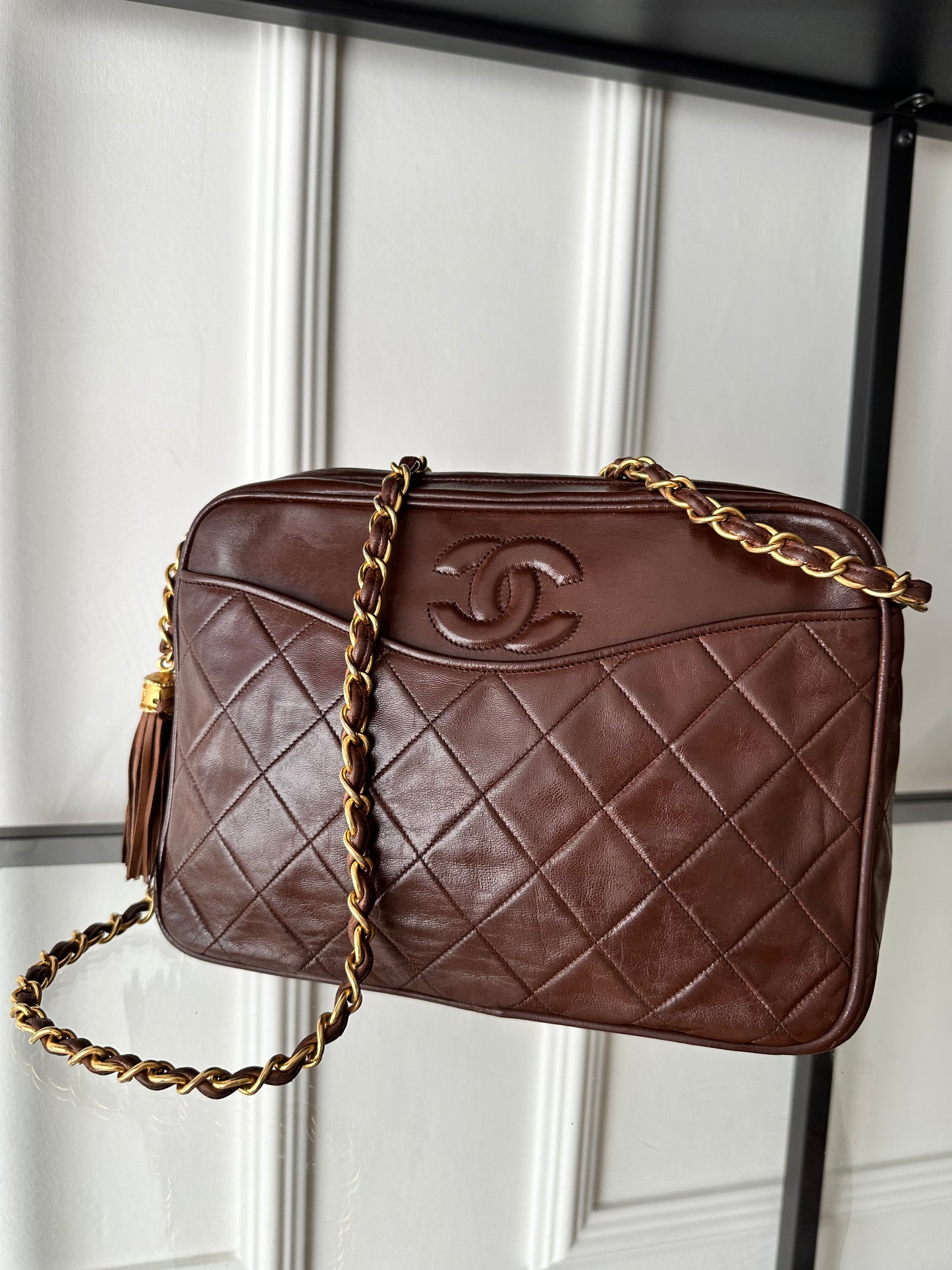 Chanel Vintage Camera Bag – Brown Quilted Leather & Gold Hardware
