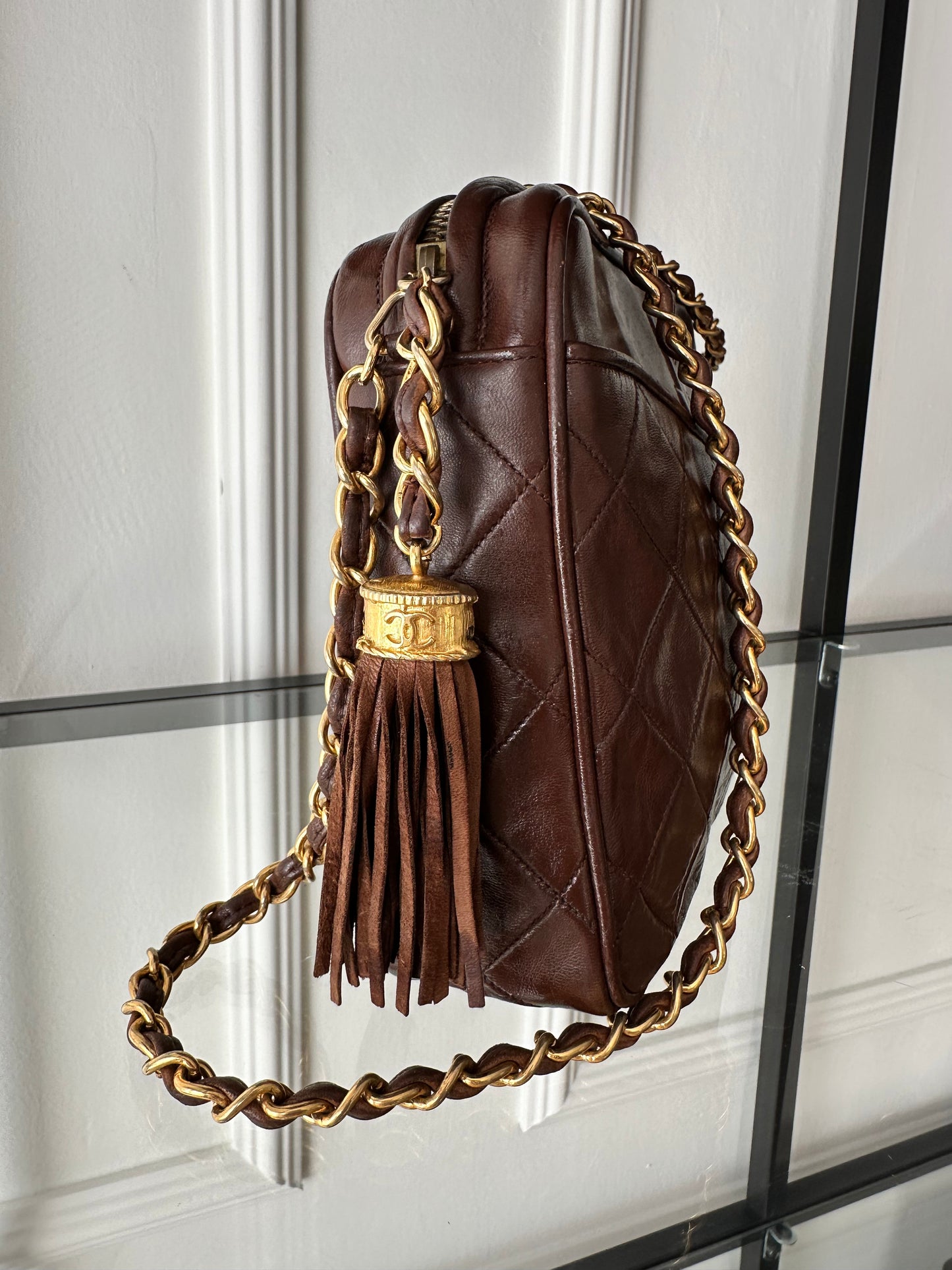 Chanel Vintage Camera Bag – Brown Quilted Leather & Gold Hardware