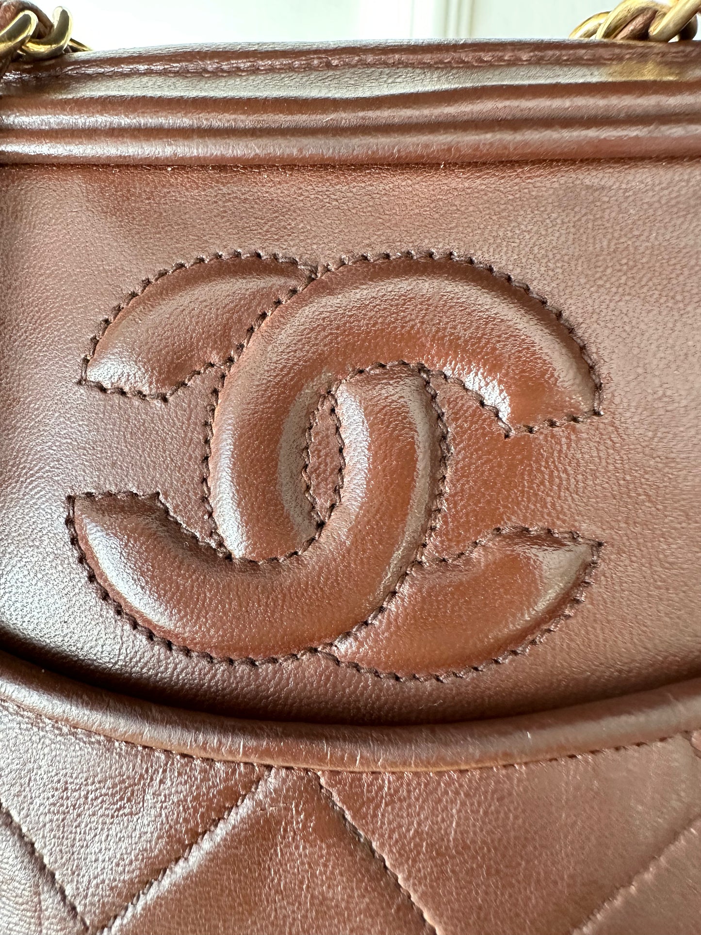 Chanel Vintage Camera Bag – Brown Quilted Leather & Gold Hardware