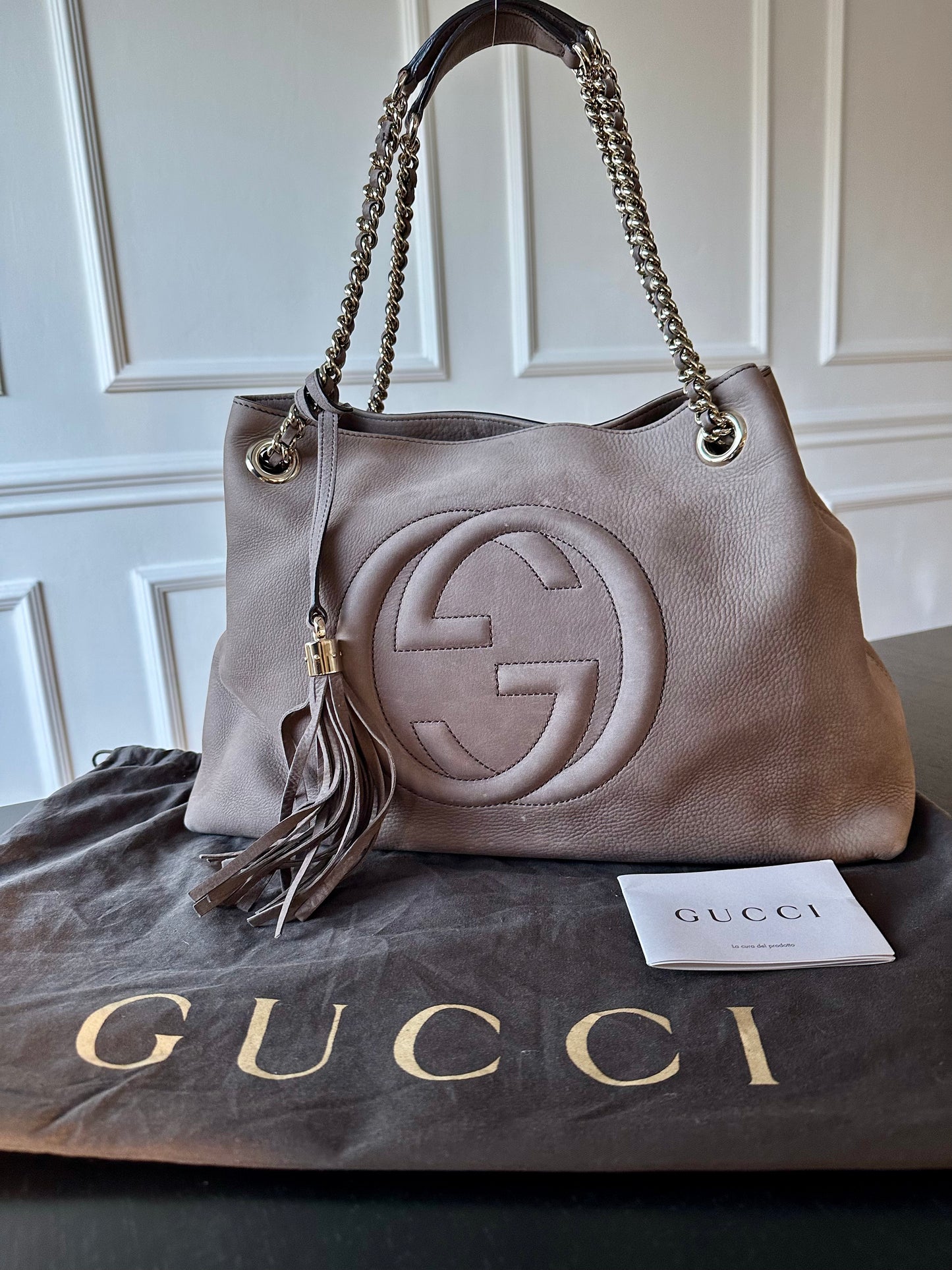 GUCCI 'Soho Double Chain' skuldertaske large