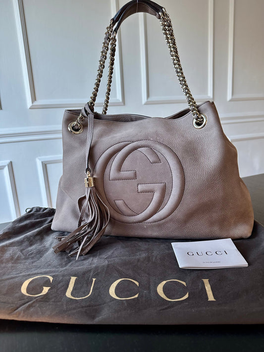 GUCCI 'Soho Double Chain' skuldertaske large