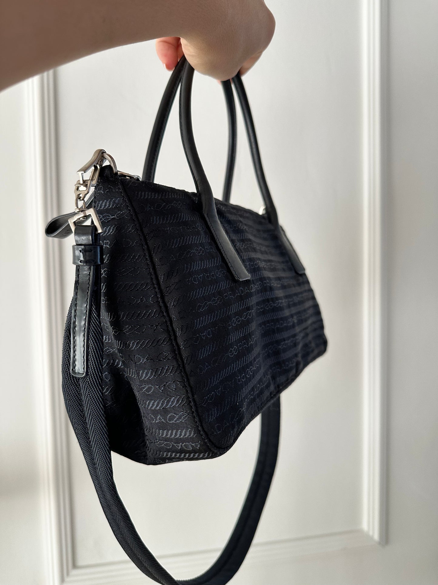 Prada Tessuto Jacquard Two-Way Bag – i sort