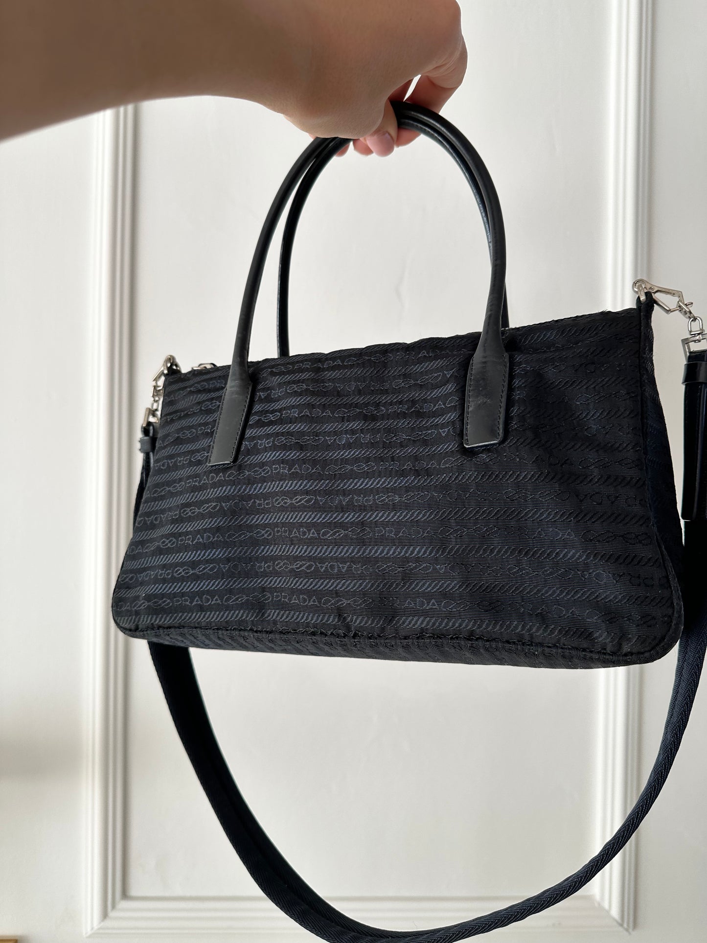 Prada Tessuto Jacquard Two-Way Bag – i sort