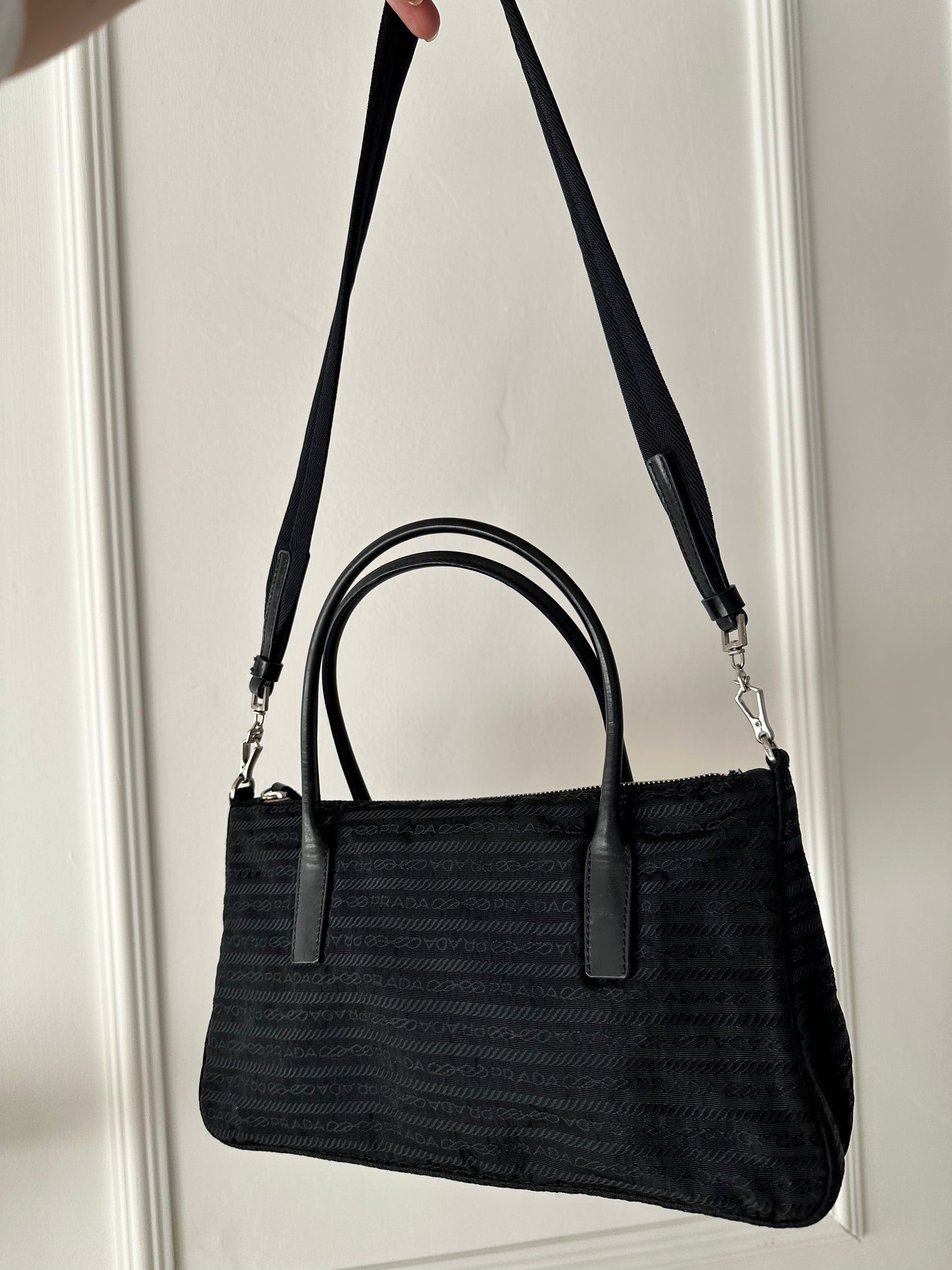 Prada Tessuto Jacquard Two-Way Bag – i sort