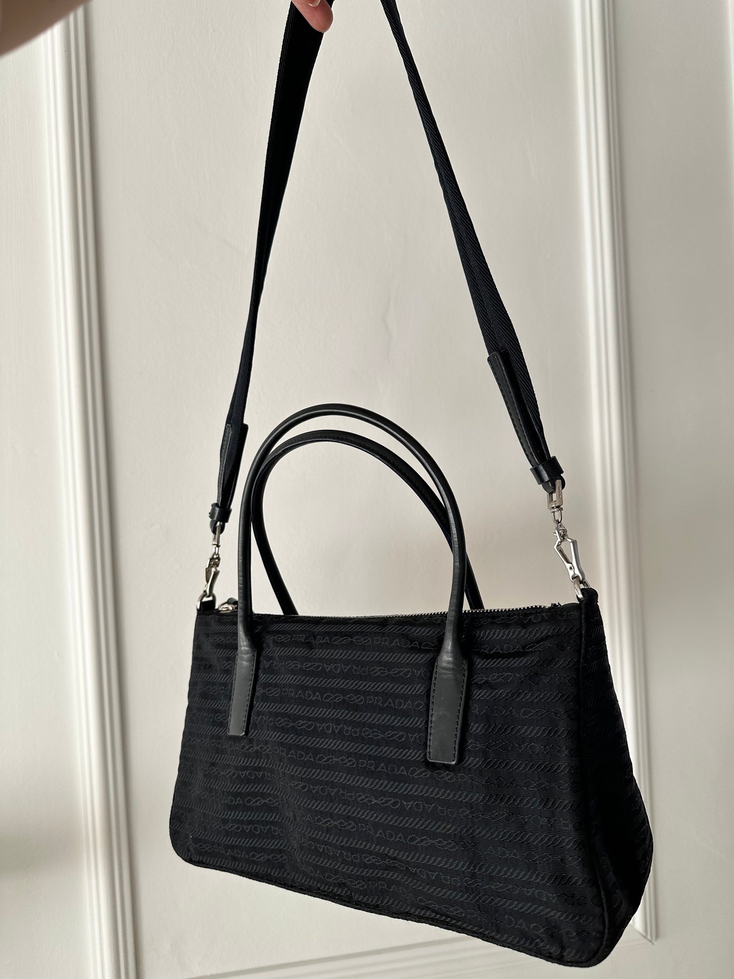 Prada Tessuto Jacquard Two-Way Bag – i sort