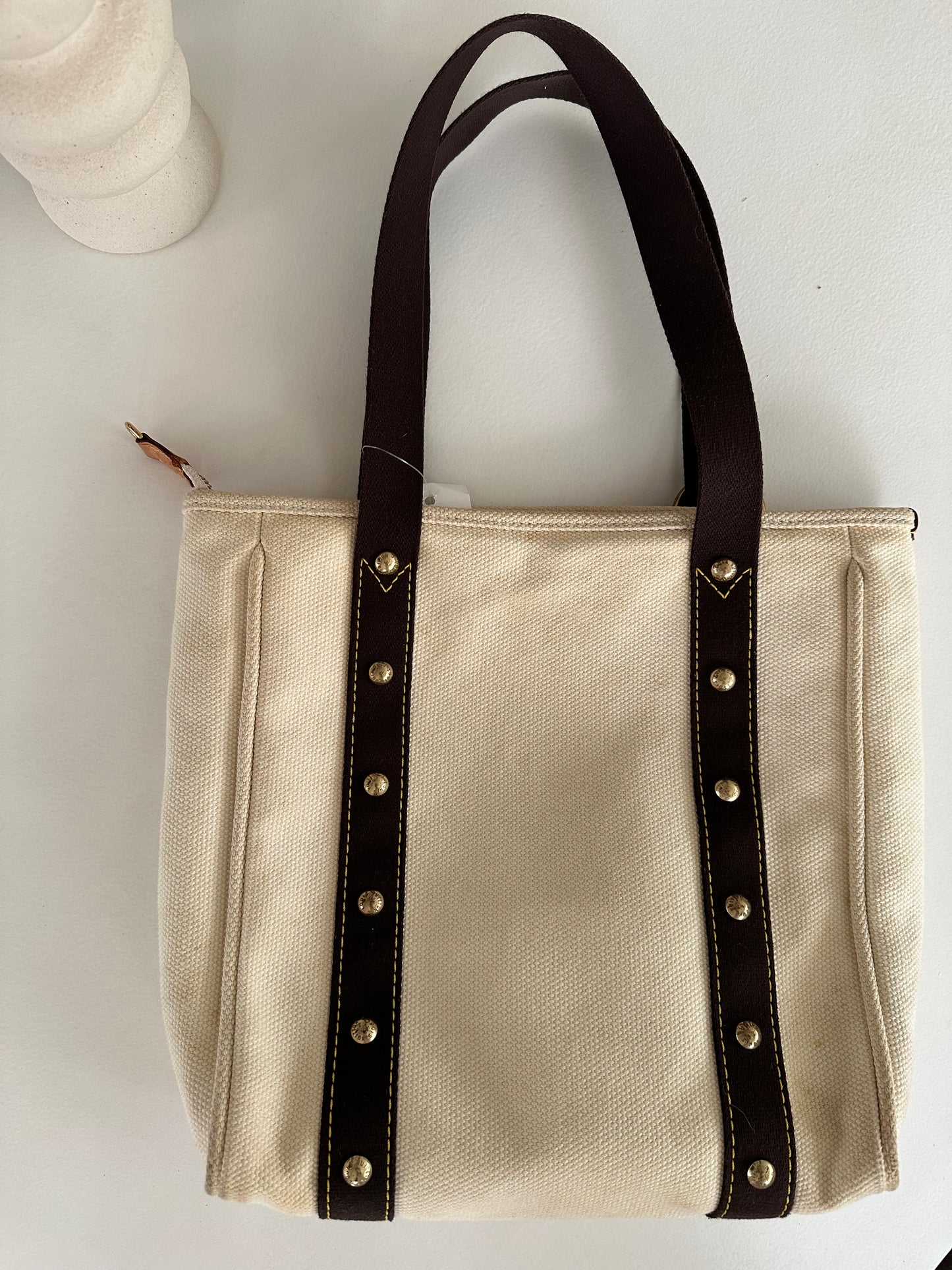 Louis Vuitton Cabas Tote MM Beige Canvas